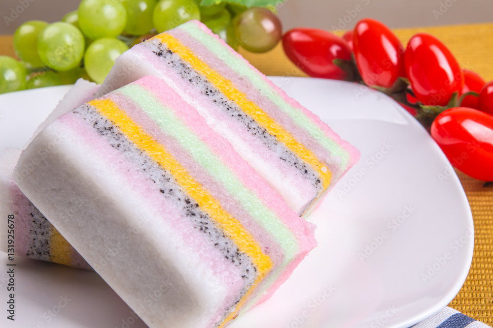 rainbow rice cake ( mujigae tteok ) korean food StockFoto Adobe Stock