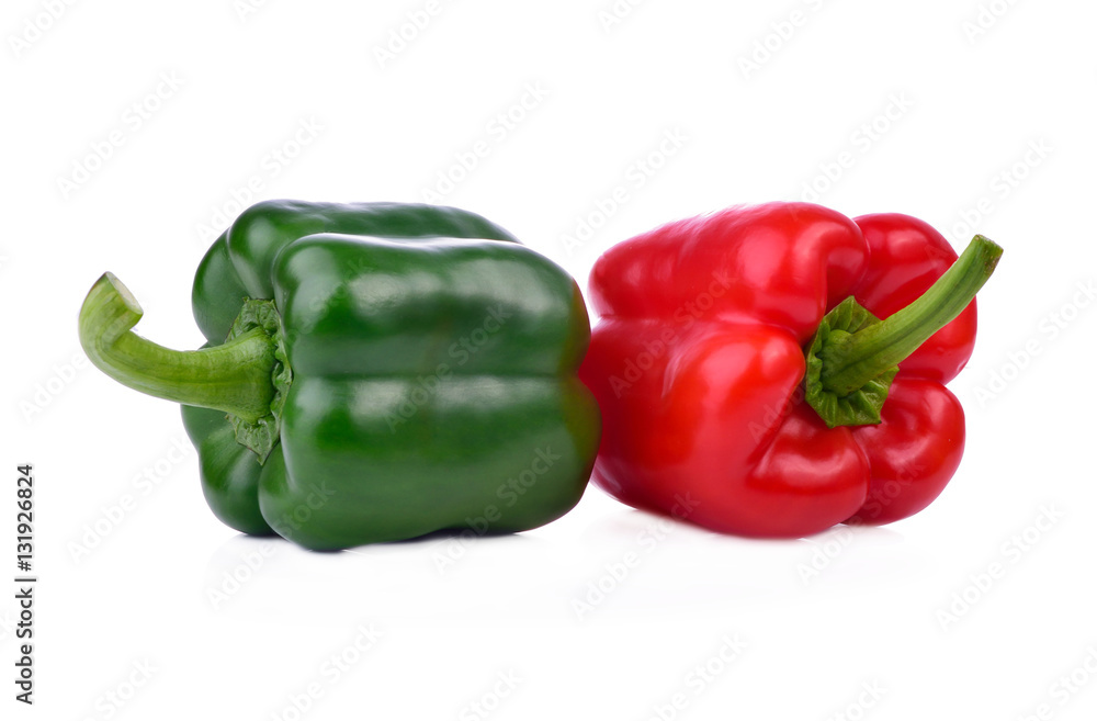 pepper red and green isolated on a white background pepper red and green isolated on a white background