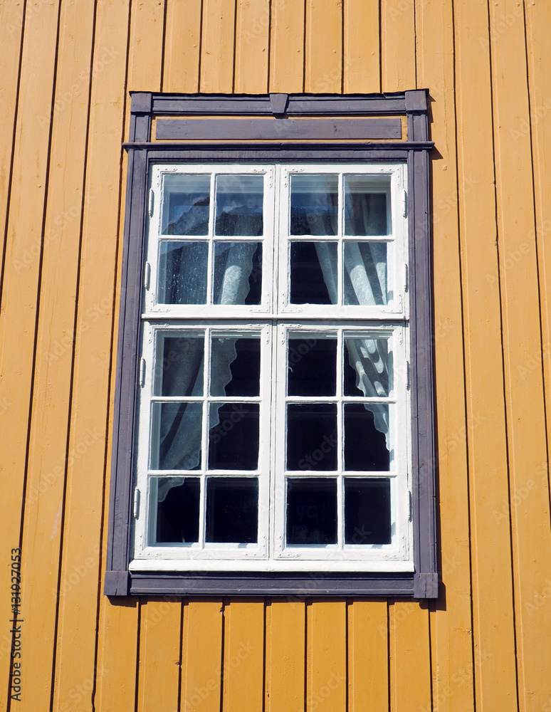 Wooden painted house window