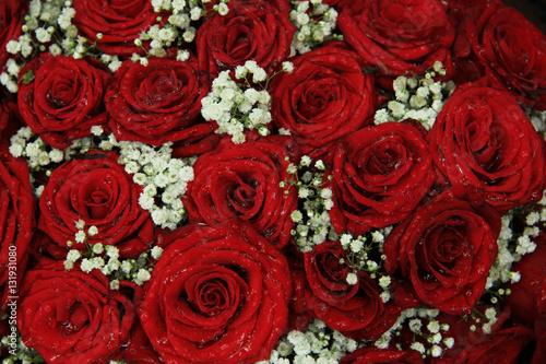 Red bridal arrangement