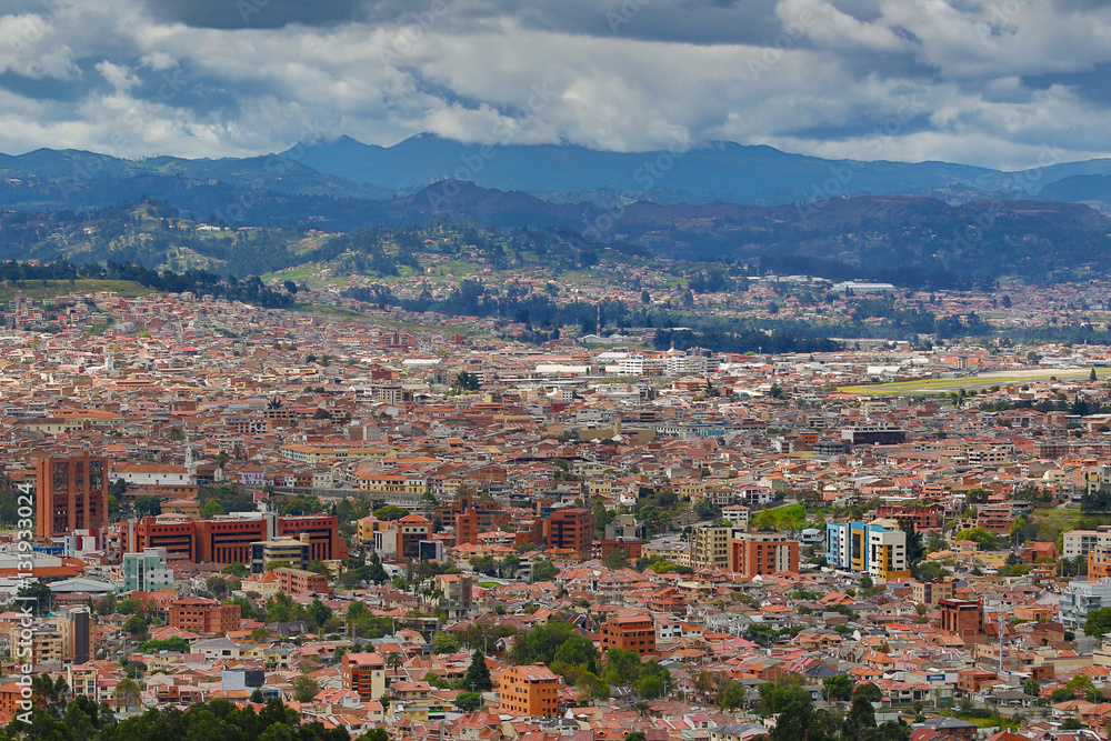 the city of Cuenca Ecuador seen from above