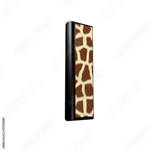 Wallpaper Mural 3d letter with giraffe fur texture Torontodigital.ca