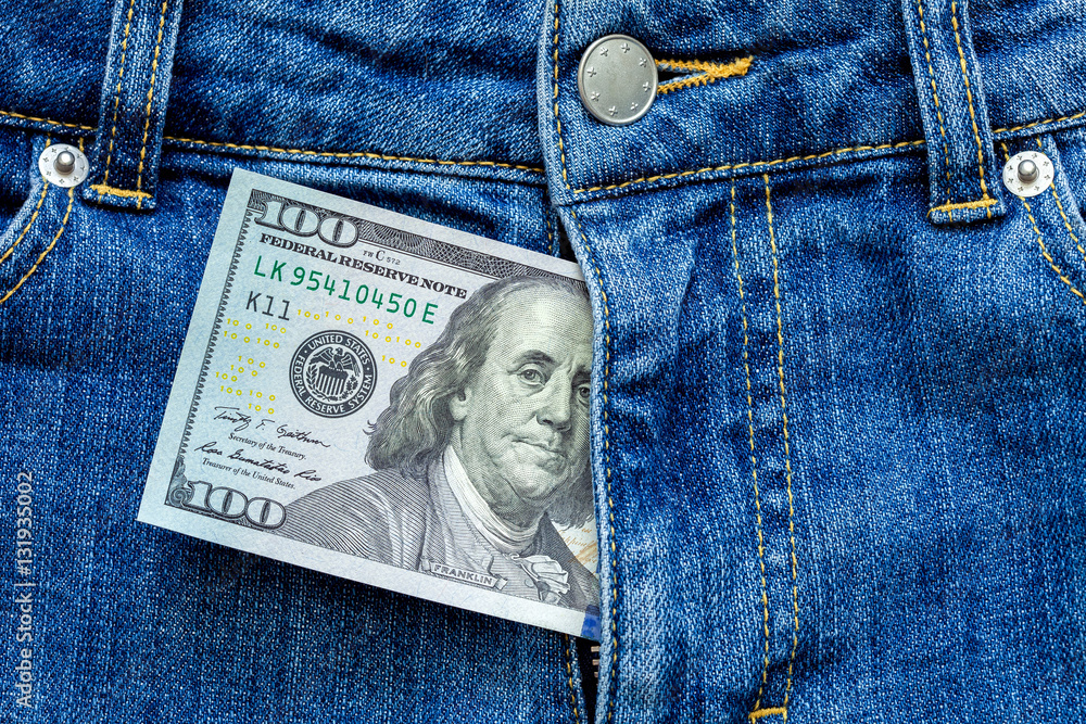 Money in a zipper. Money in a zipper.