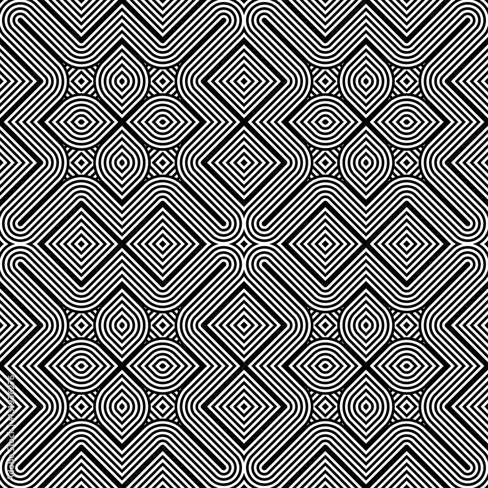 Design seamless monochrome geometric pattern