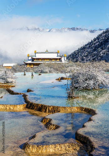 Beautiful pools Huanglong National Park near Jiuzhaijou - SiChuan, China