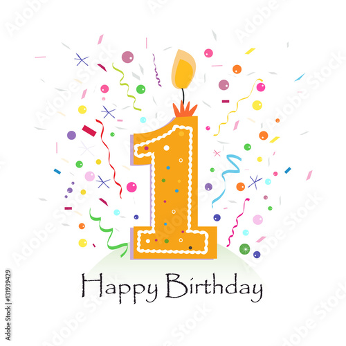 Happy first birthday candle