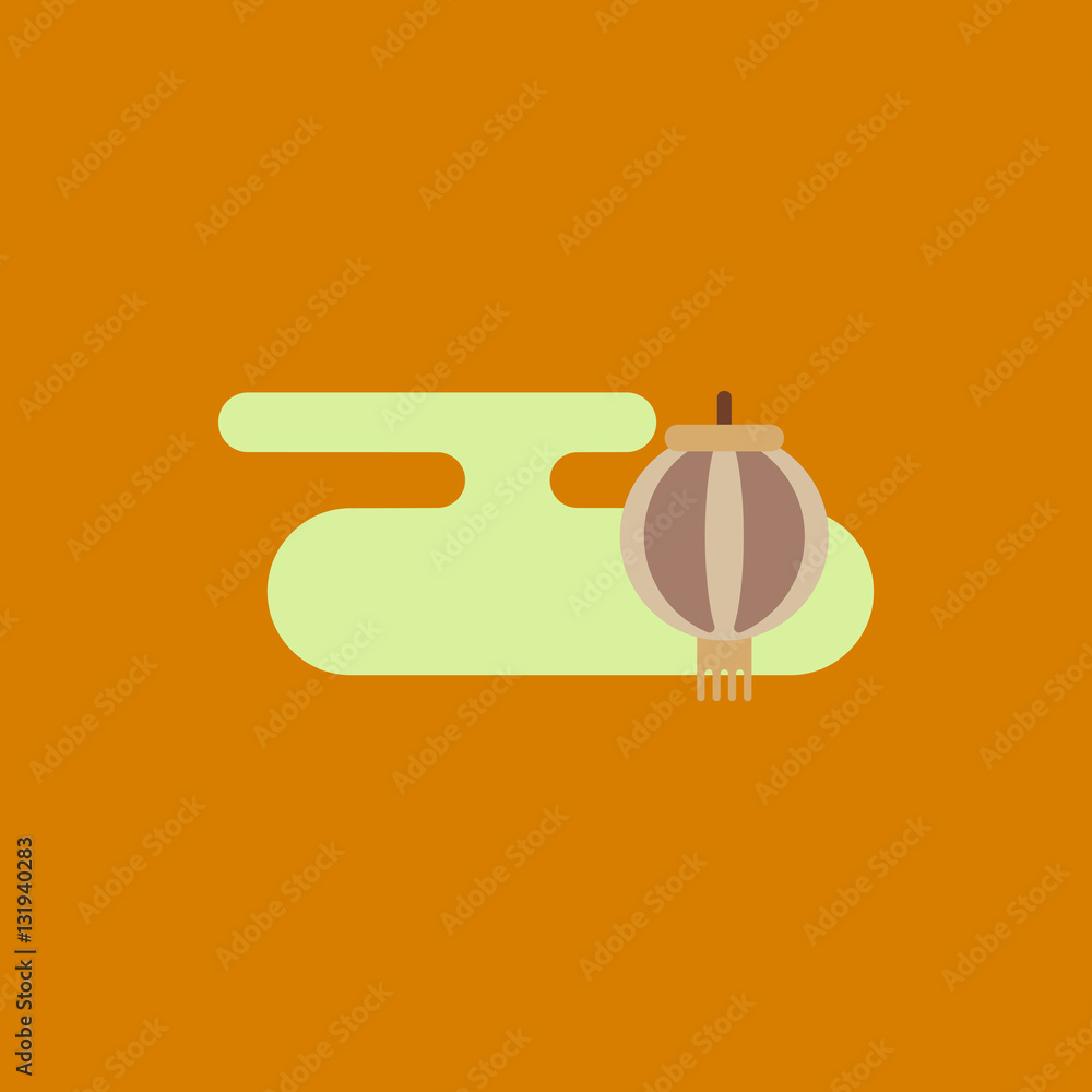 Obraz premium Vector illustration of Chinese new year celebration in flat style Chinese lantern in sky
