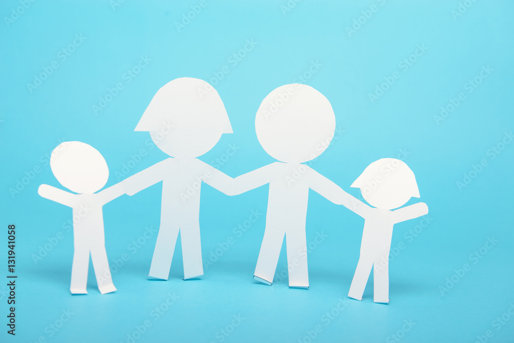 abstract paper people holding for hands
