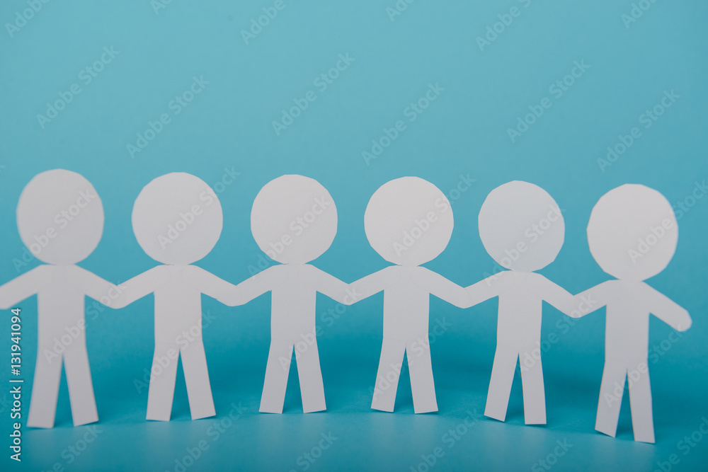 abstract paper people holding for hands