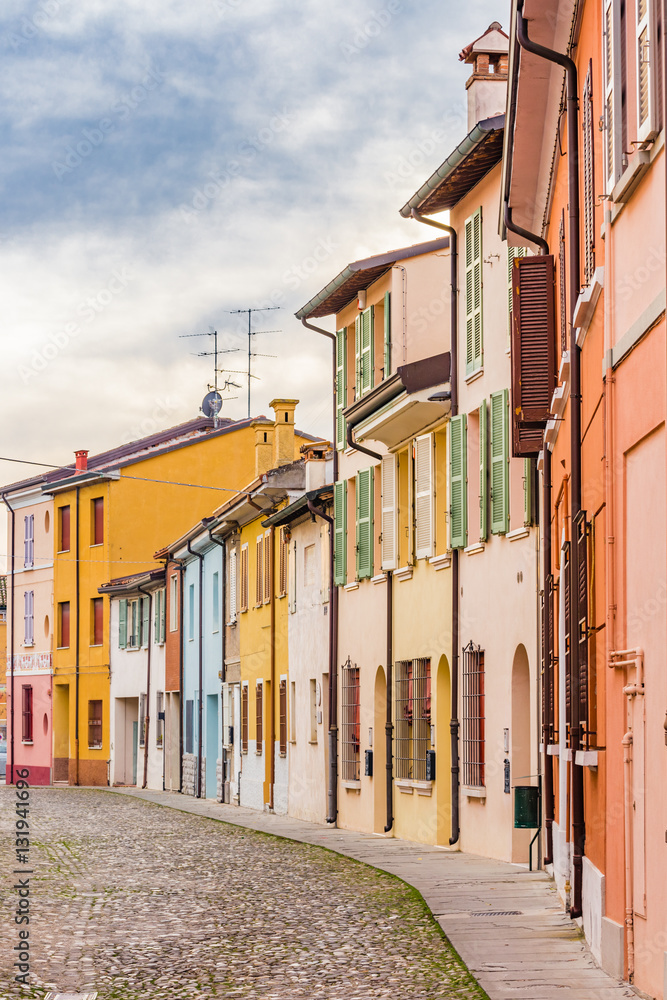 colorful houses in Italian village
