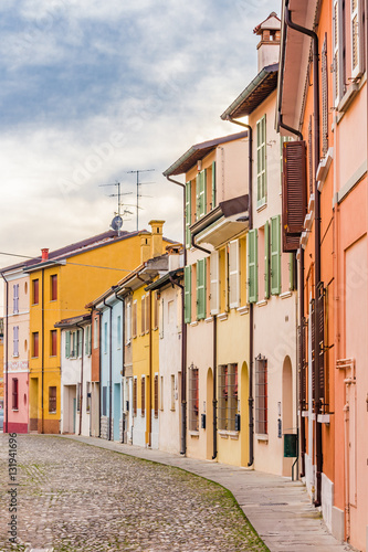 colorful houses in Italian village