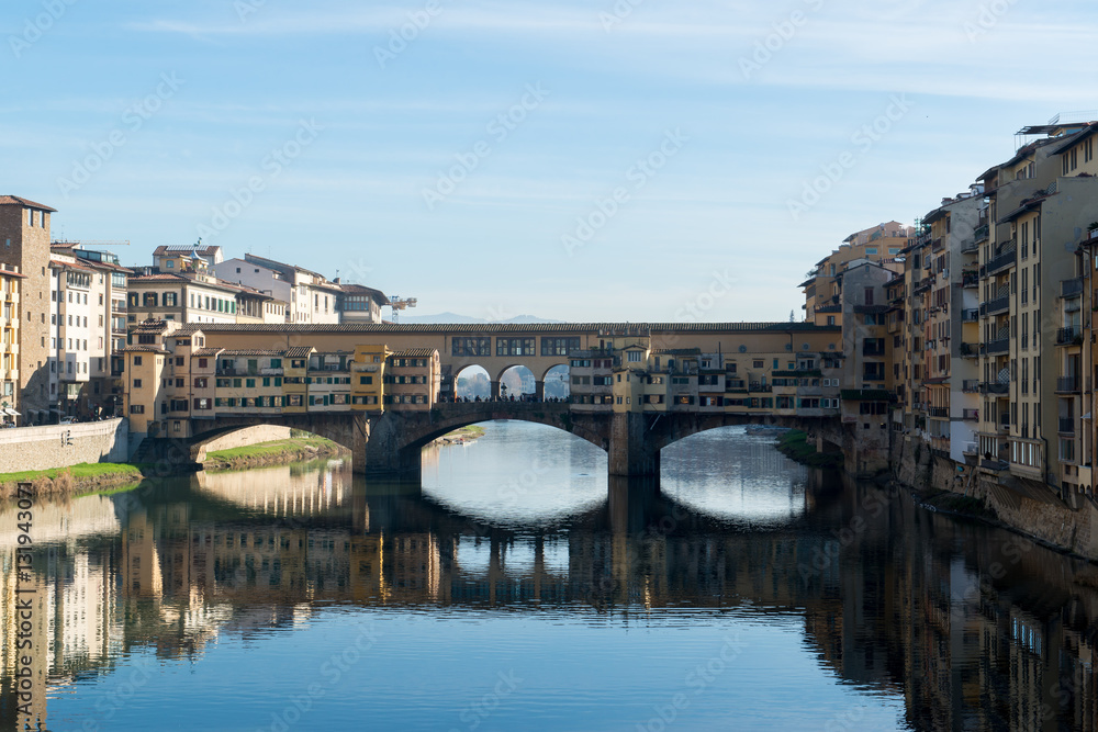 Ponte Vecchio bridge on the Arno river in Florence