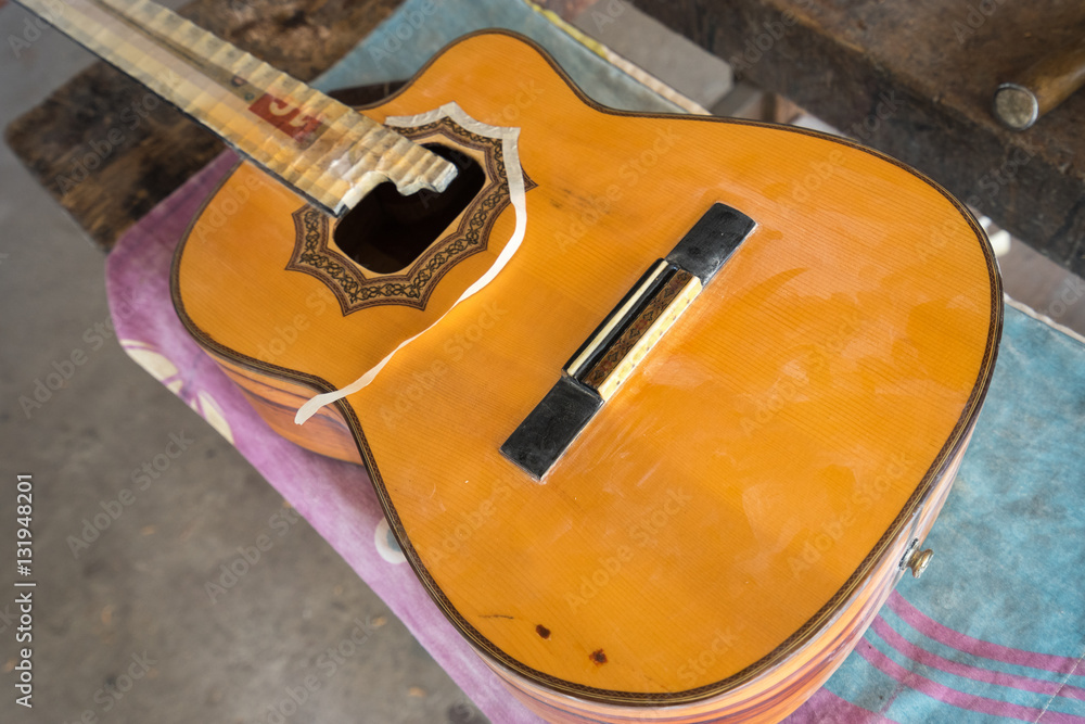 ecuadorian guitar closeup
