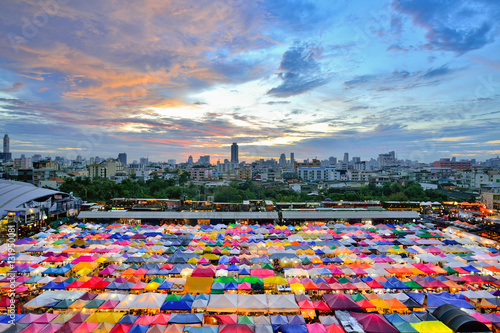 Photography Thailand Landscape : Train Night Market Ratchada