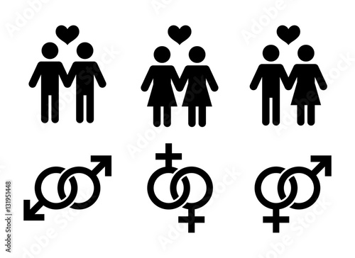 Same-sex couples, flat icon
