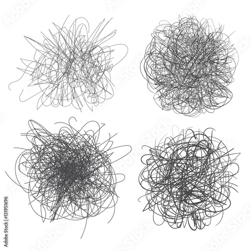 Abstract chaotic round sketch for your design