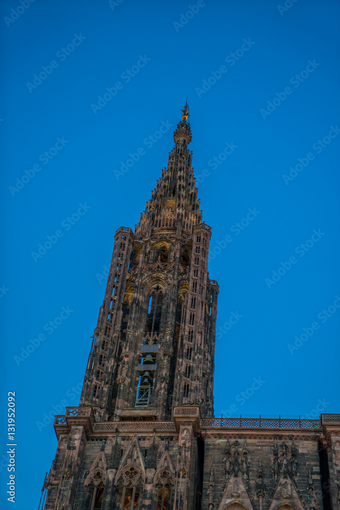 Fototapeta premium View of Strasbourg Cathedral from ground. Alsace