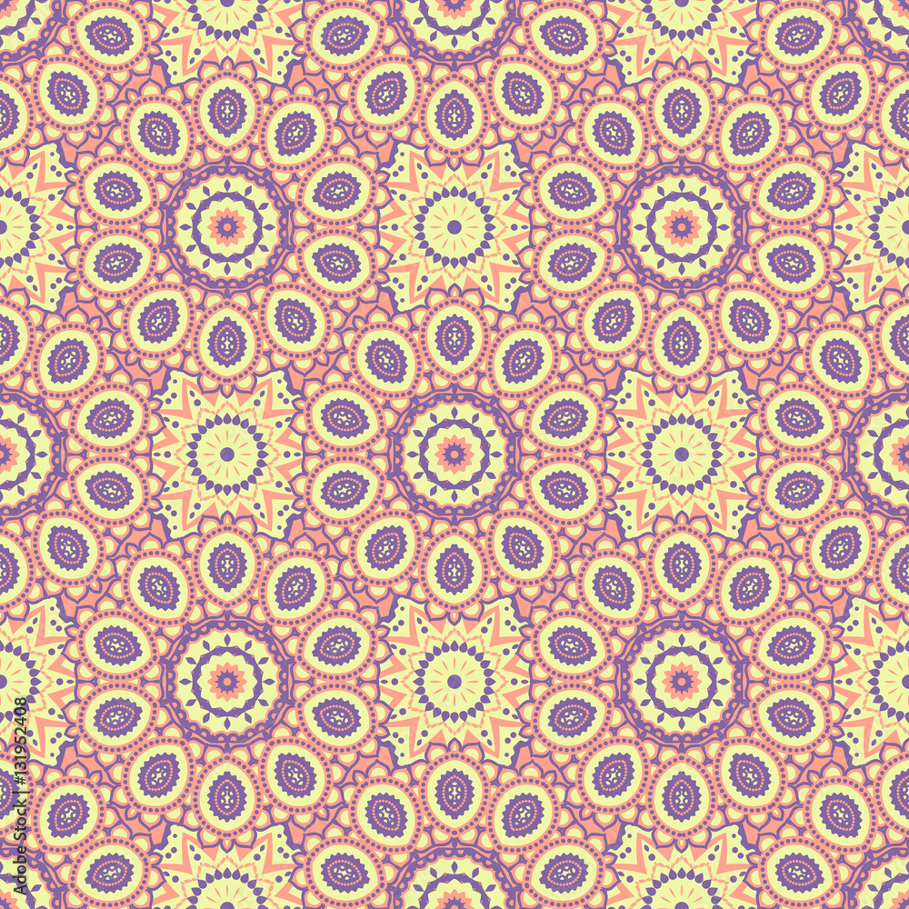 Ethnic Floral Seamless Pattern in The Oriental Style. Elegant Luxury Texture for Textile, Wallpapers, Backgrounds and Wrapping.