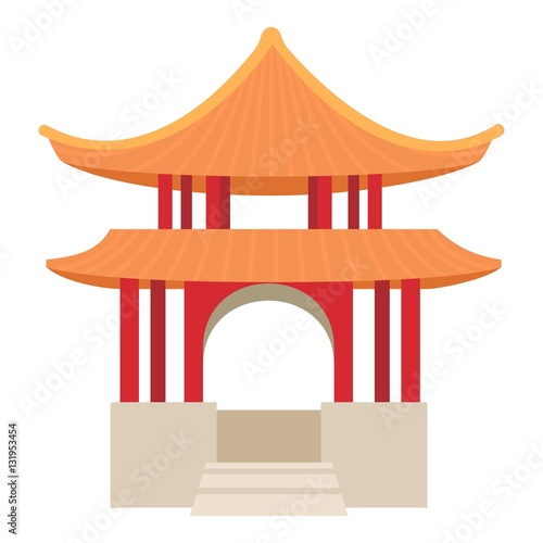 Pagoda icon. Cartoon illustration of pagoda vector icon for web