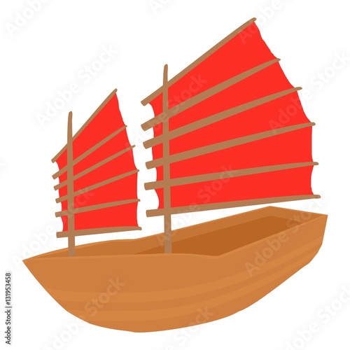 Chinese ship icon. Cartoon illustration of chinese ship vector icon for web