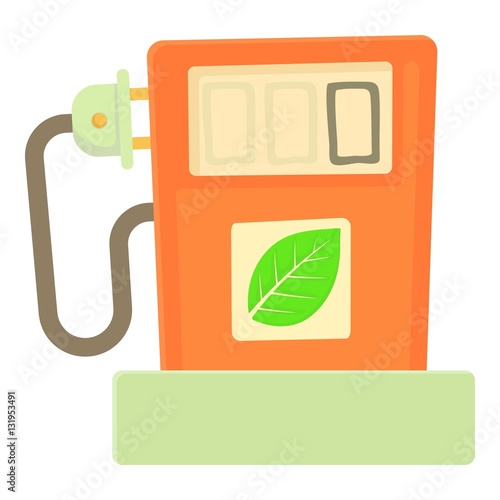 Eco gas station icon. Cartoon illustration of eco gas station vector icon for web