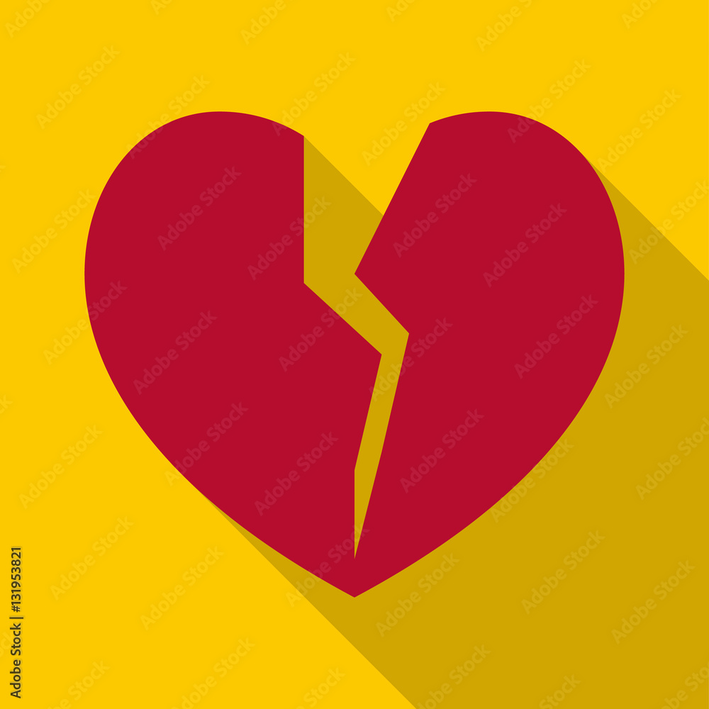 Broken heart icon. Flat illustration of broken heart vector icon for web Broken heart icon. Flat illustration of broken heart vector icon for web