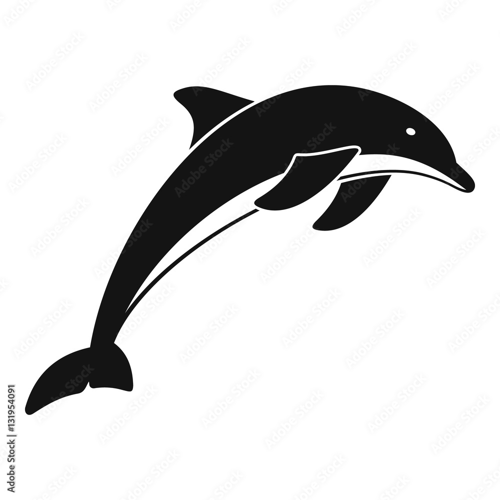 Dolphin icon. Simple illustration of dolphin vector icon for web Stock