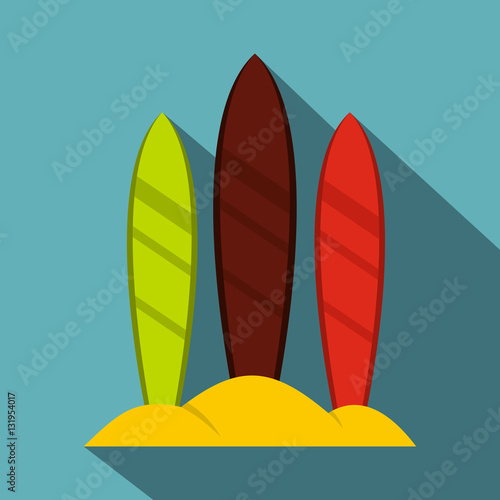 Serfing board icon. Flat illustration of serfing board vector icon for web