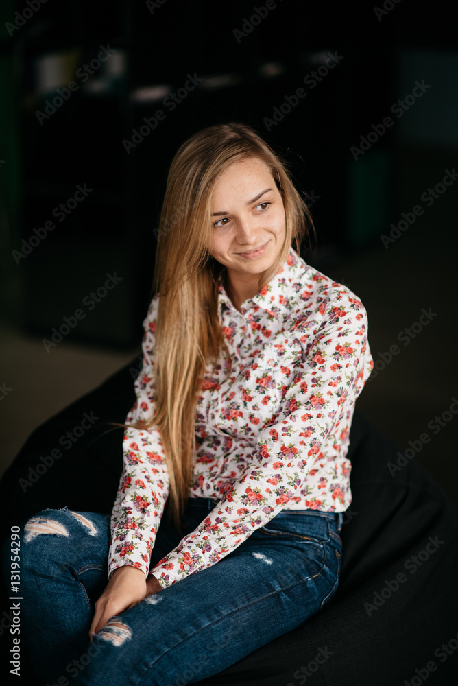 Cafe with wifi. Young attractive long hair woman using smart phone while sitting at restaurant Cafe with wifi. Young attractive long hair woman using smart phone while sitting at restaurant