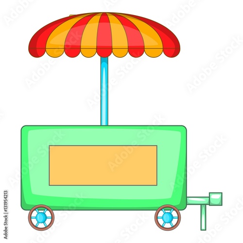 Hot dog trailer icon. Cartoon illustration of hot dog trailer vector icon for web design