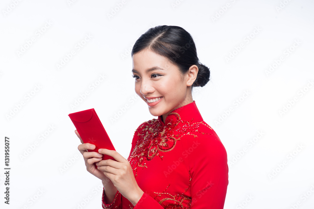 Portrait of a beautiful Asian woman on traditional festival cost Portrait of a beautiful Asian woman on traditional festival cost