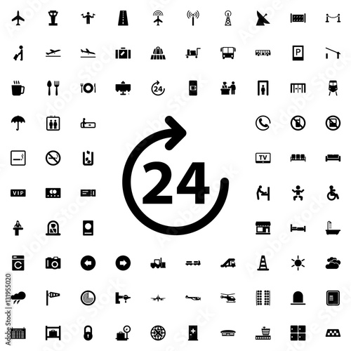 24 hours icon illustration