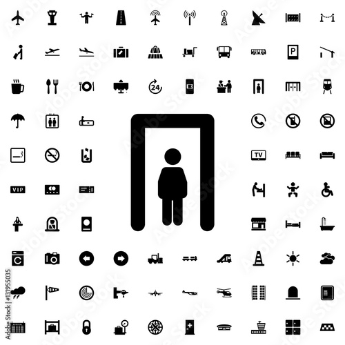 metal gate detector icon illustration