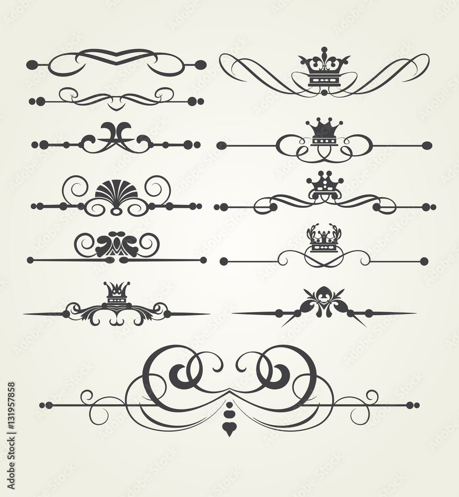 Vector Set of calligraphic Elements Design
