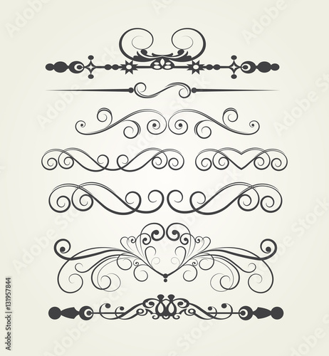  set. Victorian Scrolls. Decorative elements.