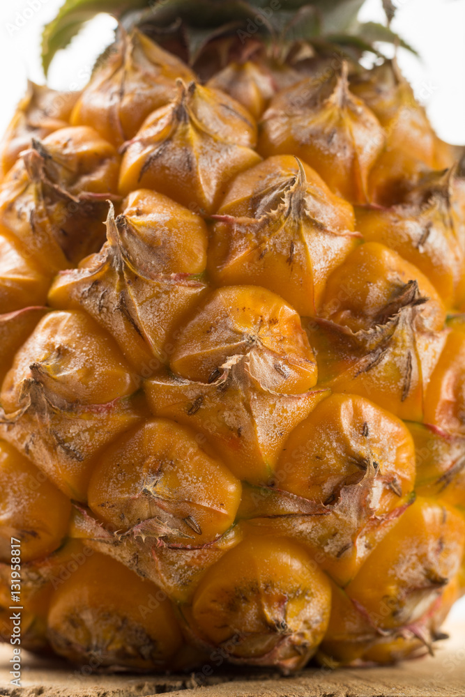 Ripe juicy fresh baby pineapple macro close up Ripe juicy fresh baby pineapple macro close up