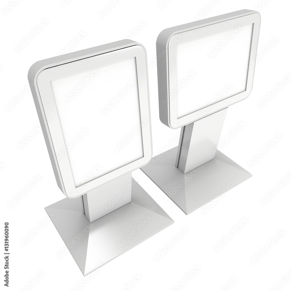 LCD Screen Stand. Blank Trade Show Booth. 3d render of lcd screen isolated on white background. High Resolution. Ad template for your expo design. LCD Screen Stand. Blank Trade Show Booth. 3d render of lcd screen isolated on white background. High Resolution. Ad template for your expo design.