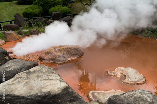 Blood pond hell in Beppu of Japan