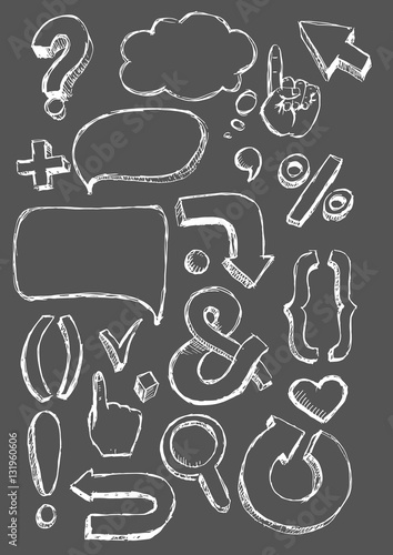 Vector hand-drawn signs