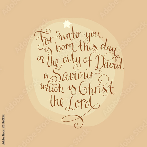 Canvas-taulu luke 2:11. Bible text. Christmas calligraphy