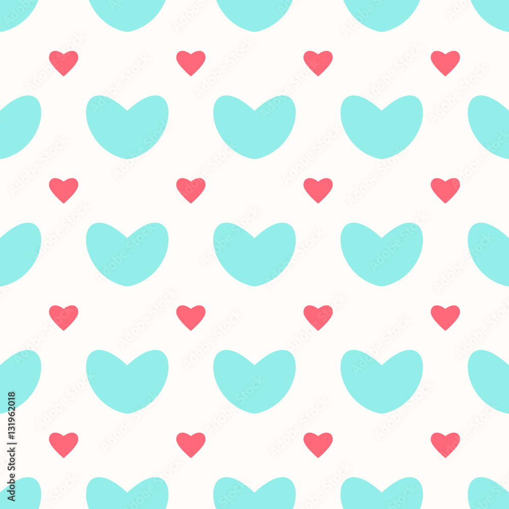 A seamless pattern with big and small hearts
A seamless pattern with big and small hearts