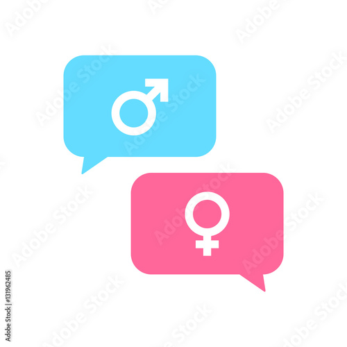 Male female speech bubble icon