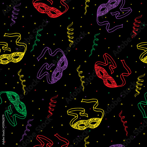 carnival masks seamless pattern