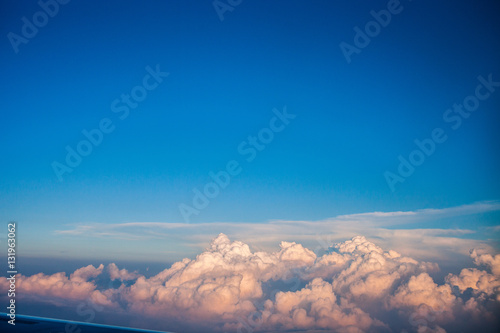 Aerial view of clouds at Sunset