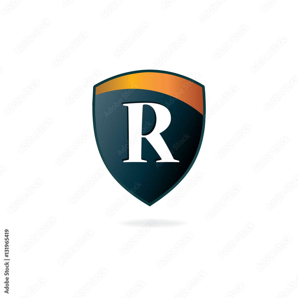 Initial Letter R Shield Logo Design Initial Letter R Shield Logo Design