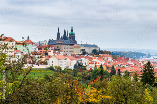 Prague, Bohemia, Czech Republic. Hradcany is the Praha Castle with hurches, chapels, halls and towers from every period of its history.