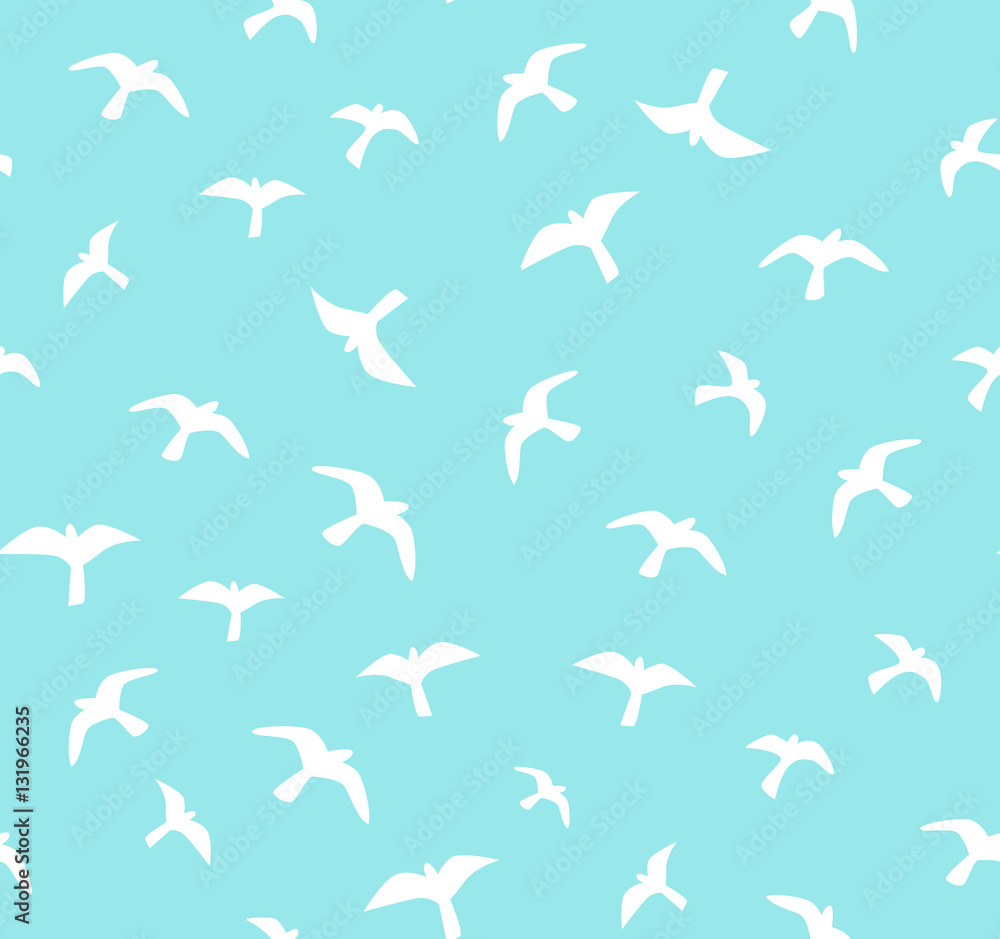 Seamless flying birds. Vector seamless pattern. Background with seagulls. Seamless flying birds. Vector seamless pattern. Background with seagulls.