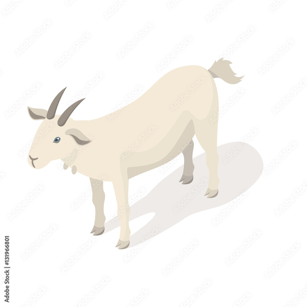 Isometric 3d vector illustration of white goat. Isometric 3d vector illustration of white goat.