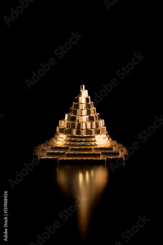 The pyramid meru chakra on a black background