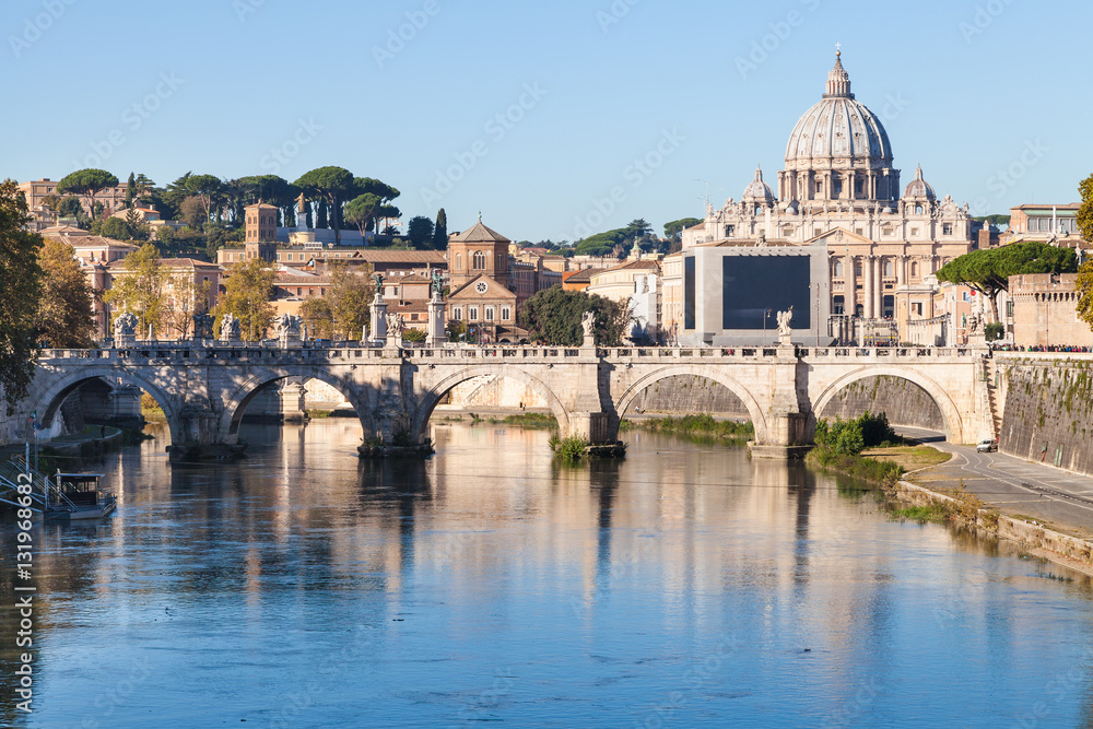 Rome and Vatican city cityscape